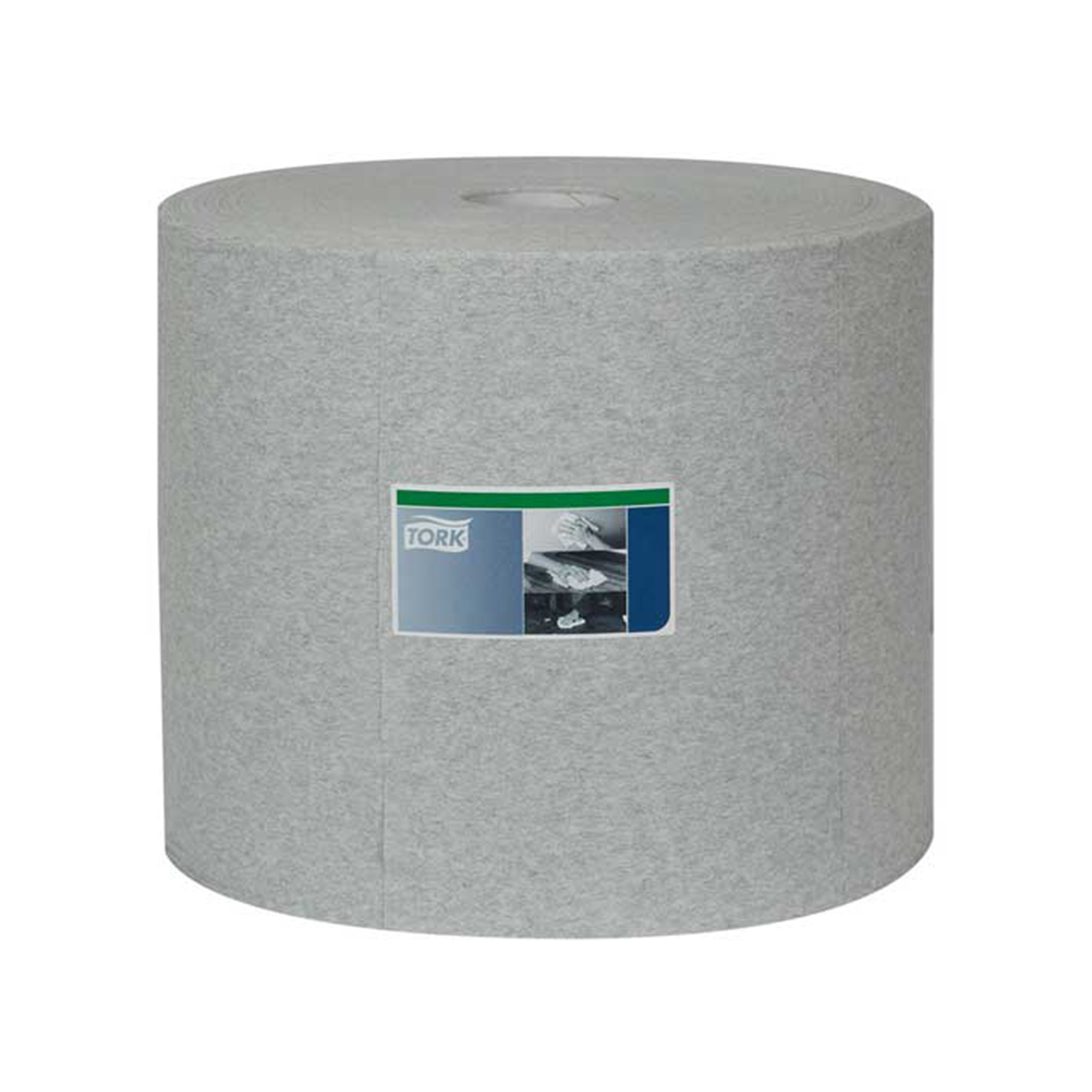 Tork Industrial Cleaning Cloth — Giant Roll, 1050 Sheets, 1-Ply Spunlace, 12.6in. x 13.3in., Gray, High-Durability Multipurpose Wipers, Model# ESS520305